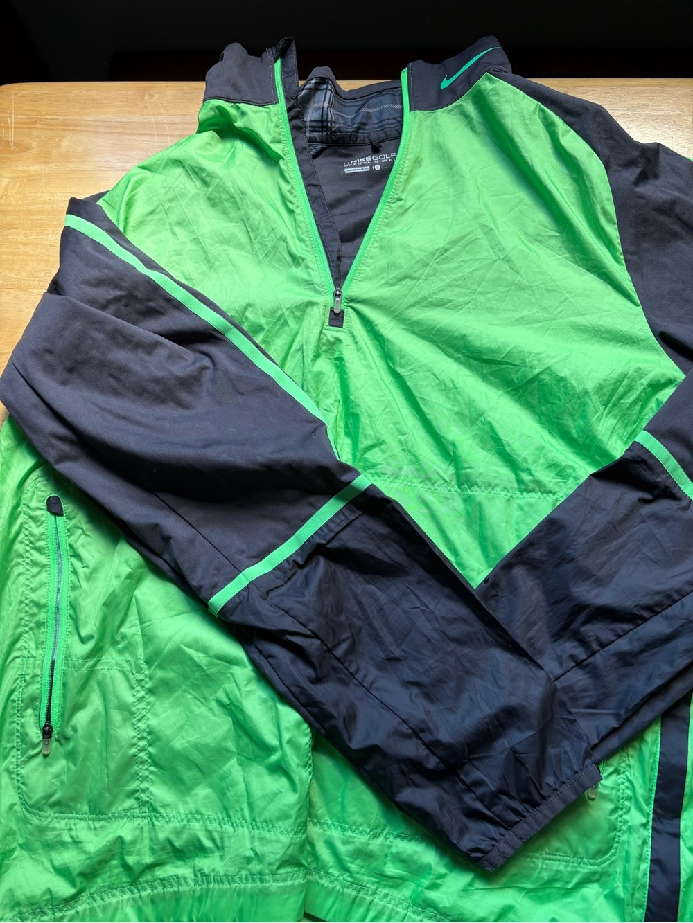 Nike Green and Black Men's Half-Zip Windbreaker
